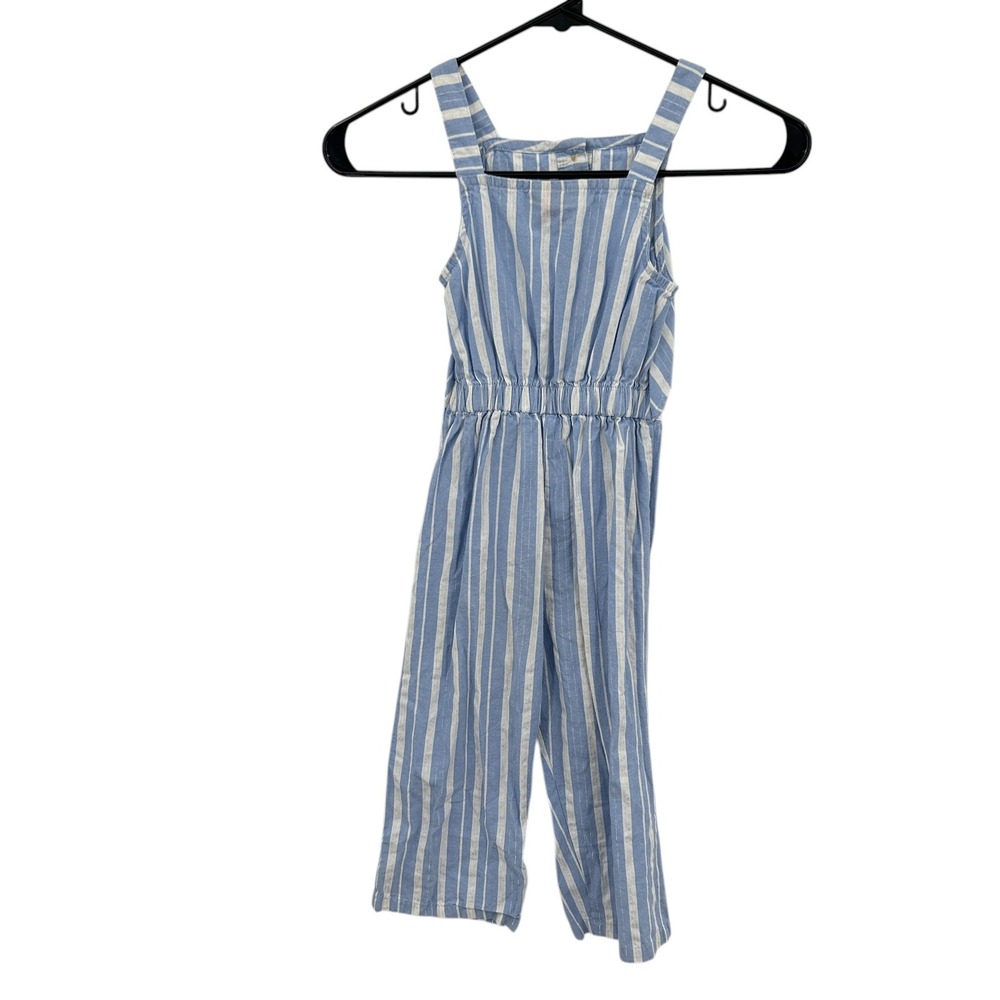 Nautical Girls Striped Wide Leg‎ Jumpsuit XS Blue White Summer Coastal Resort